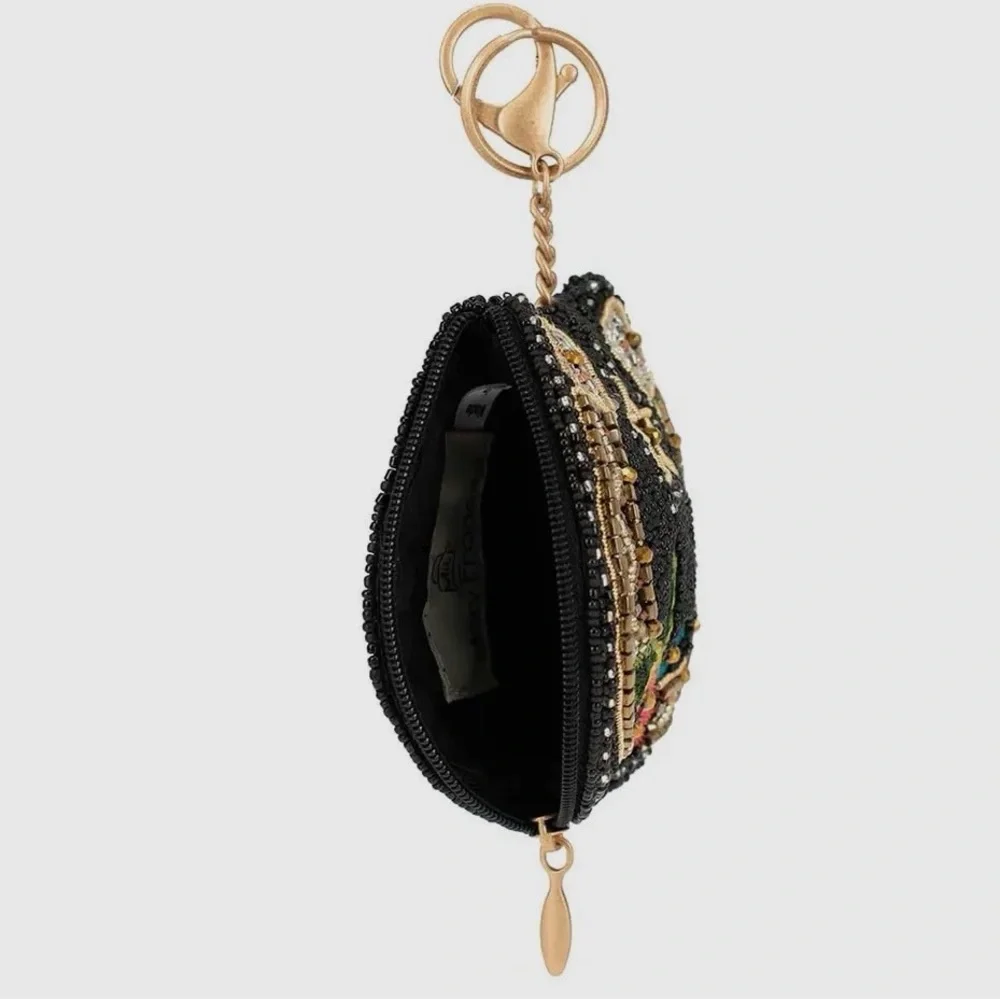 Mary Frances Black Beaded Horseshoe Keychain Purse - Picture 4 of 6